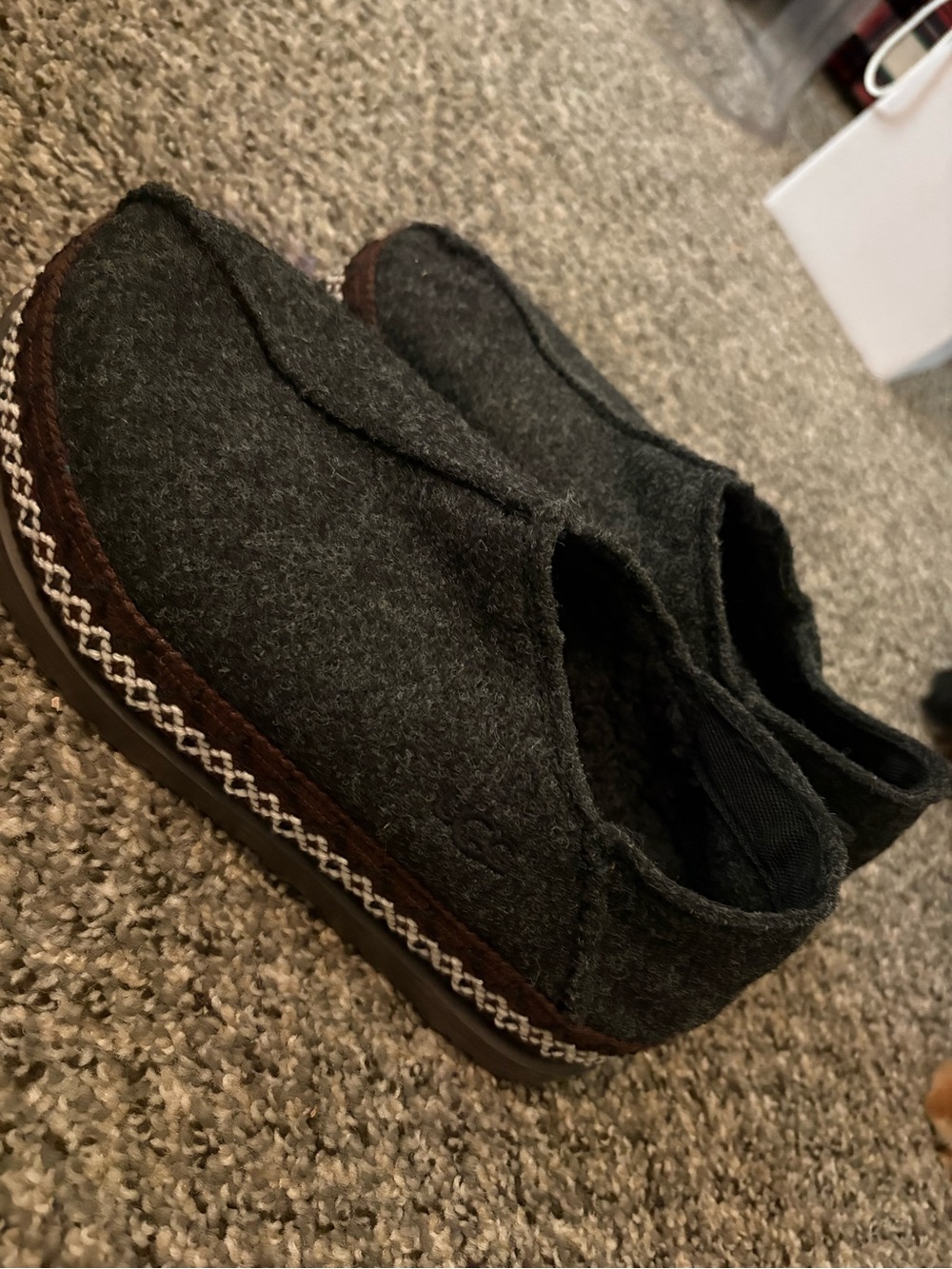 UGG Refelt Tasman Slippers Women's Size 6 Shoes Charcoal Gray Slip On